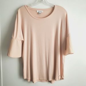 Calvin Klein Blush Pink Blouse Dressy/Casual Size Small